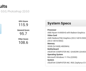 PugetBench Ryzen 9 6900HS en Radeon RX 6800S