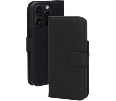 Mobiparts Leather Wallet Case Apple iPhone 16 Pro Black (MagSafe Compatible)