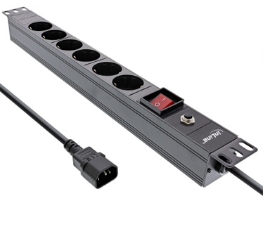 InLine 19" Socket strip, 6-way protective contact