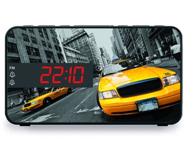 Bigben Interactive Stijlvolle wekkerradio met LED display - New Yorkse taxi