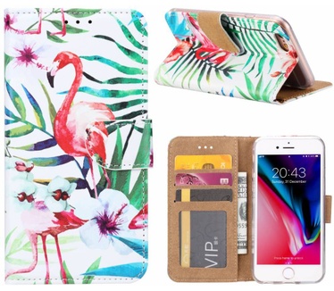 Flamingo print lederen Bookcase hoesje voor de Apple iPhone 6 / 6S - Wit (iPhone 6 / 6S) Wit
