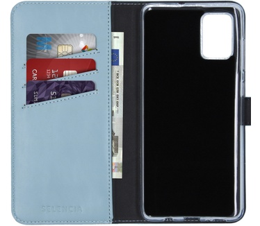Selencia Echt Lederen Bookcase Samsung Galaxy A71 - Lichtblauw