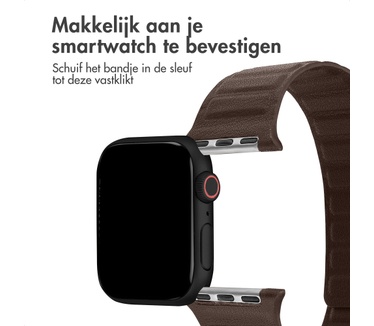 Accezz Magnetisch echt lederen bandje