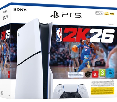 Sony PlayStation 5 Slim Disc Edition - NBA 2K26 Bundle Wit, Zwart