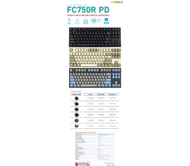 Leopold FC750R PD TKL white PBT Keycaps MX Blue US