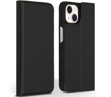 Accezz Premium Leather Slim Bookcase iPhone 13 - Zwart