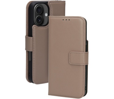 Mobiparts Leather 2 in 1 Wallet Case Apple iPhone 16 Taupe