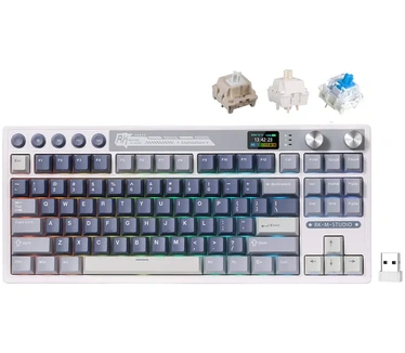 Royal Kludge RK M87 Ocean Blue Gaming Keyboard Beige switch