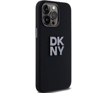 DKNY Silicone Metal Logo Back Case iPhone 15 Pro Max (6.7") Zwart Zwart