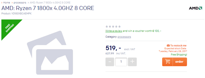 Ryzen 7-prijs