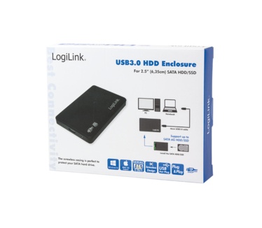 LogiLink USB 2.0 External Case 2.5" Sata Zwart