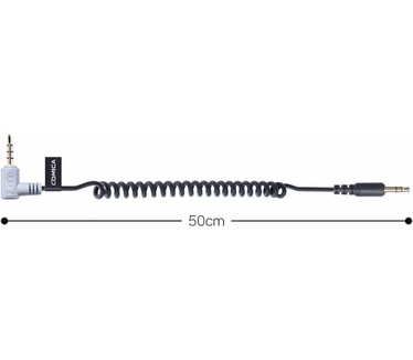 Comica Comica 3.5mm jack TRRS-TRS verloopkabel voor microfoons Zwart