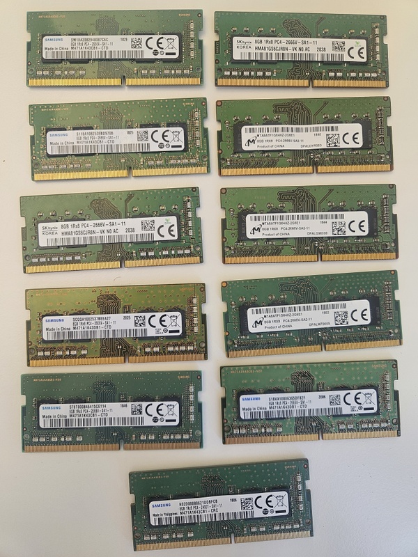 8x 8GB DDR4 3200/2666mhz SODIMM PC4 Samsung/Micron/Hynix