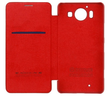 Nillkin Qin PU Leder Book Case voor Microsoft Lumia 950 - Rood
