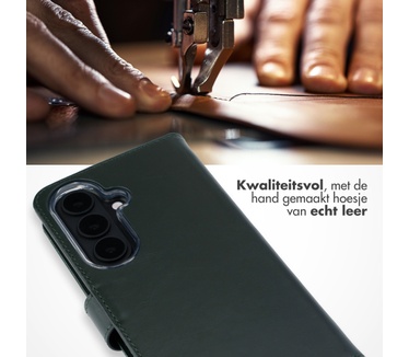 Selencia Echt Leren Bookcase Samsung Galaxy S26 Plus - Groen