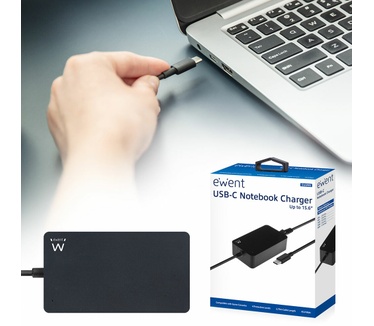 Ewent EW3981 USB-C notebook charger with Power Delivery profiles 45W
