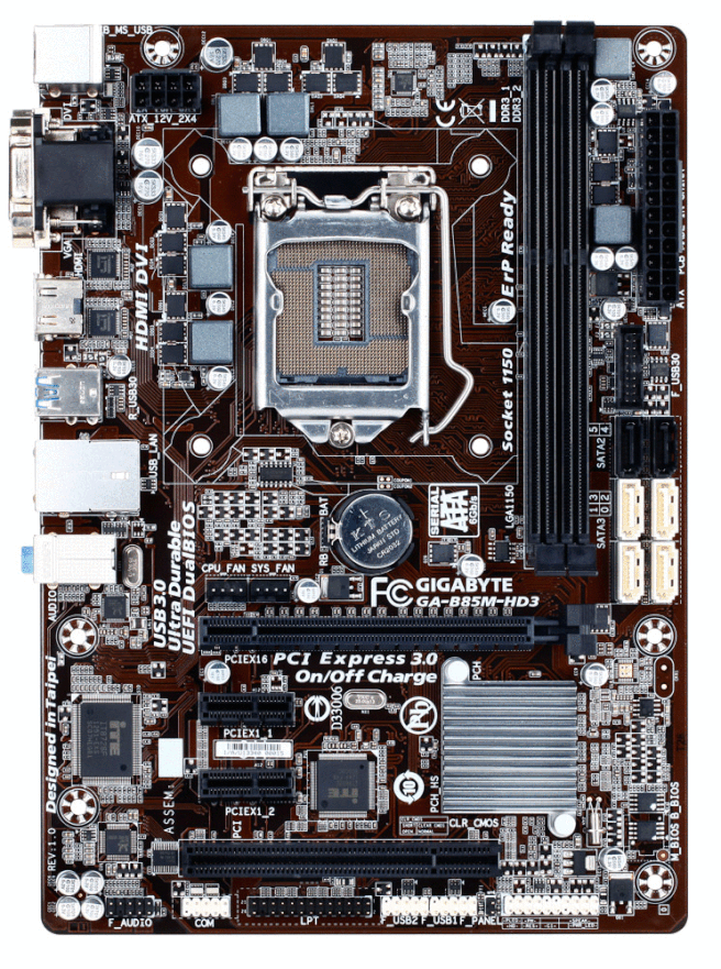 Gigabyte GA-B85M-HD3 animated rev 1 vs rev 2