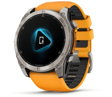 Garmin fēnix 8, 51mm, Titanium body, Sapphire Glass, Grijs (Oranje)
