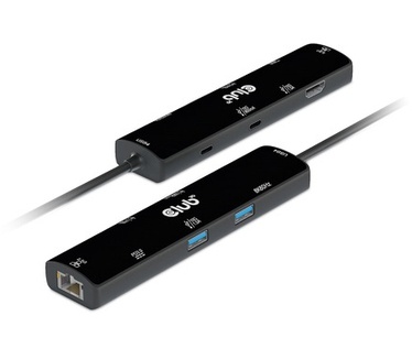 Club 3D USB4 Gen3x2 Type-C, 6-in-1 Hub with HDMI 8K60Hz or 4K120Hz, 2xUSB Type-A(10G), Ethernet RJ45(2.5G) and 2xUSB Type-C, 1x Data(10G) and 1xPD3.0 charging 100 watt