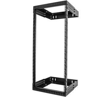 Startech.com 24U 19" Wandmonteerbare Server Rack, Verstelbare diepte 12-20" 2 Post Open Frame Serverruimte Rack voor AV/Data/ IT Communicatie & Apparatuur/Switch met Kooimoeren en Schroeven
