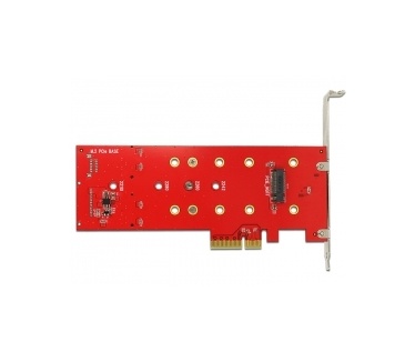 Delock PCI Express x4 Karte > 2 x intern M.2 Key B + 1 x intern NVMe M.2 Key M – Low Profile Formfactor