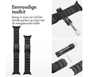 Accezz Mat Titanium bandje Samsung Galaxy Watch Ultra 2 (2026) / Ultra (2024/2025) - Zwart