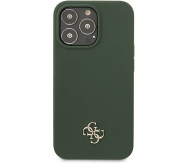 Guess Silicone 4G Logo Back Case - iPhone 13 Pro (6.1") - Kaki Groen