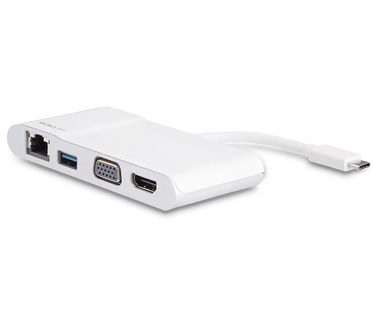 Startech.com USB-C multiport adapter voor Laptops 4K HDMI of VGA GbE USB 3.0 wit / zilver