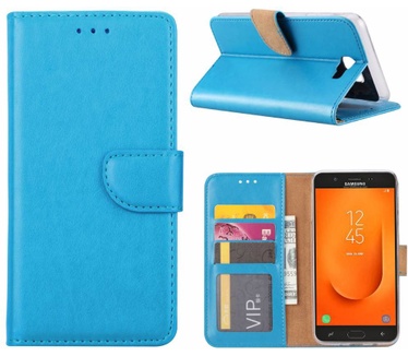 Luxe Lederen Bookcase hoesje voor de Samsung Galaxy J7 Prime 2 - Blauw (Samsung Galaxy J7 Prime 2) Blauw