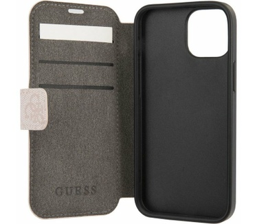 Guess 4G Metal Logo Book Case Apple iPhone 13 Mini (5.4") - Roze Roze