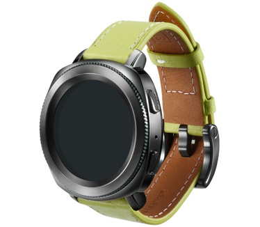Samsung Gear Sport Lederen-Armband - Groen