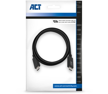 ACT AC7402 - USB 3.2 Gen1 Aansluitkabel C male - C male 2 meter Zwart