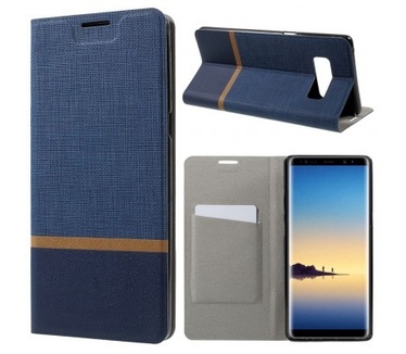 qMust Samsung Galaxy Note 8 Wallet Case - TPU frame - Blauw