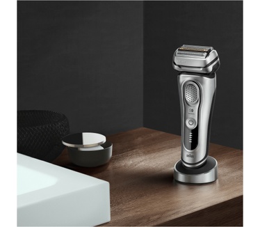 Braun Series 9 9350s Nieuwste Generatie Elektrisch Scheerapparaat, Oplaadstandaard, Etui, Zilver