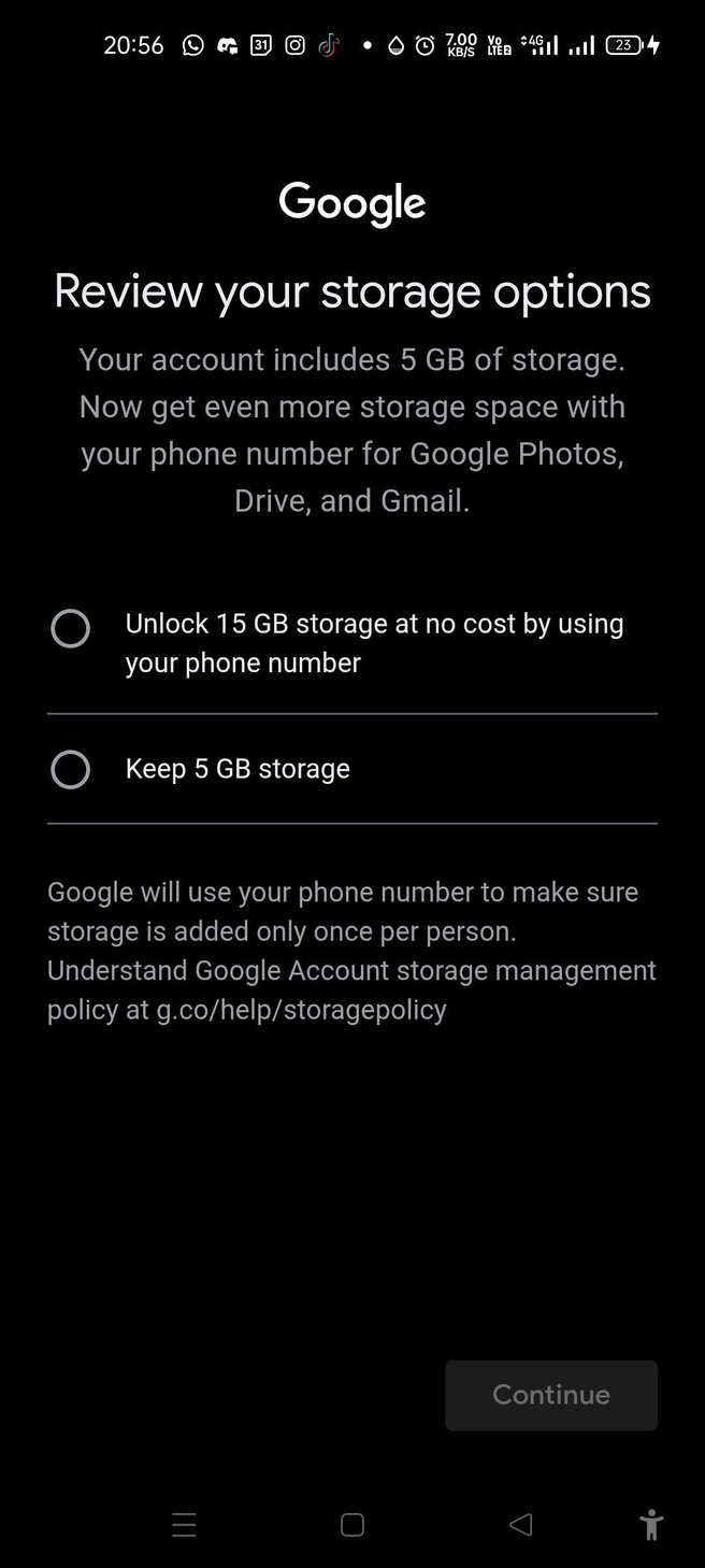 Google opslag 15GB