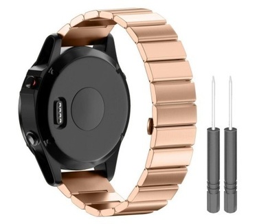 Just in Case Metalen armband Chain Garmin Fenix 5X - Rose Goud