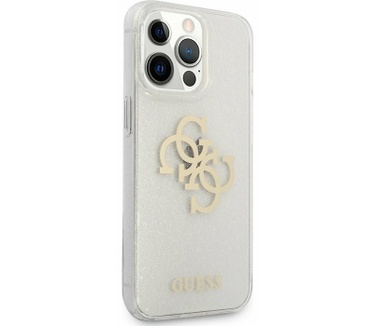 Guess 4G Logo Glitter TPU iPhone 13 Pro Max (6.7") - Transparant Transparant