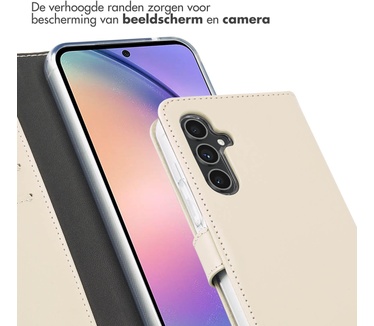 Selencia Echt Lederen Bookcase Samsung Galaxy A54 - Greige