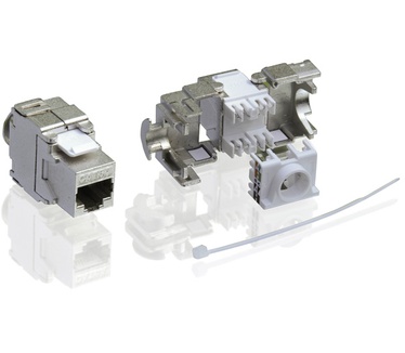 Value Cat.6a Keystone, RJ-45, shielded, toolless silver