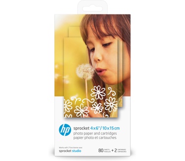 HP Sprocket fotopapier van 4 x 6 inch (10 x 15 cm) en cartridges, 80 vel