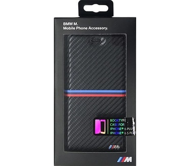 BMW Originele M-Sport Carbon Collection Bookcase hoesje voor de Apple iPhone 6 Plus / 6S Plus - Zwart  Zwart