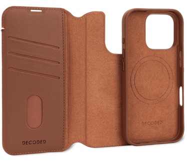 Decoded Leather Detachable Wallet iPhone 16 Pro Tan (iPhone 16) Zwart