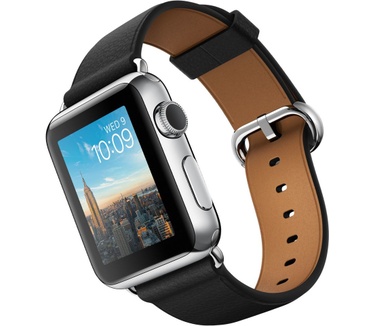 Apple Watch (klassieke gesp, 38mm) Zilver (Zwart)