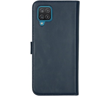 Selencia Echt Lederen Bookcase Samsung Galaxy A12 - Blauw