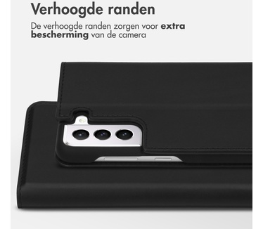 Accezz Premium Leather Slim Bookcase Samsung Galaxy S21 FE - Zwart