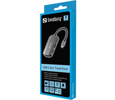Sandberg USB-C 6-in1 Travel Dock