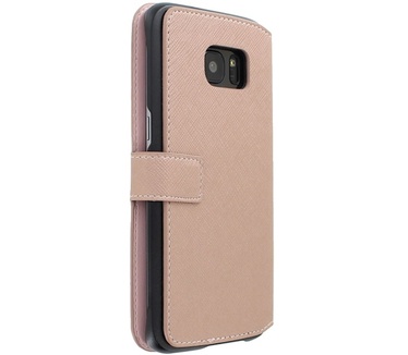 Guess Saffiano PU Leder BookCase - Samsung Galaxy S7 Edge - Rosé Roze