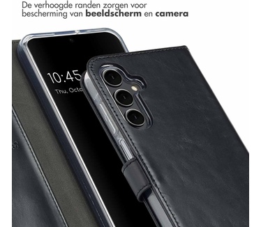 Selencia Echt Leren Bookcase Samsung Galaxy A16 - Zwart