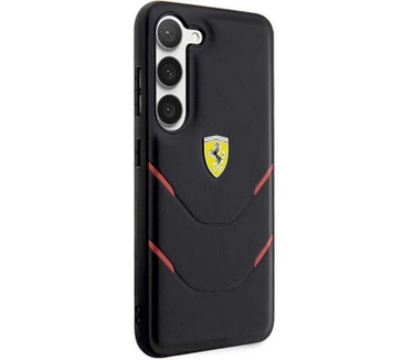 Ferrari Hot Stamp Lines Back Case Samsung Galaxy S23 Plus - Zwart Zwart