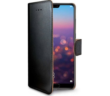 Celly Wally Leather Book Case voor Huawei P20 Pro - Zwart  Zwart